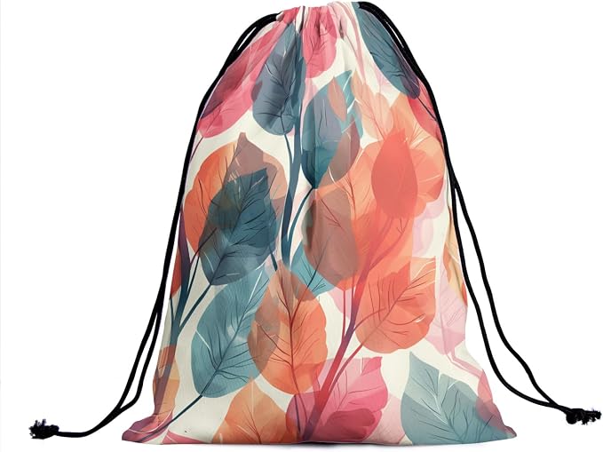 Fall Leaf Gymnastics Grip Bag Watercolor Leaves Drawstring Grip Bag - Image 2
