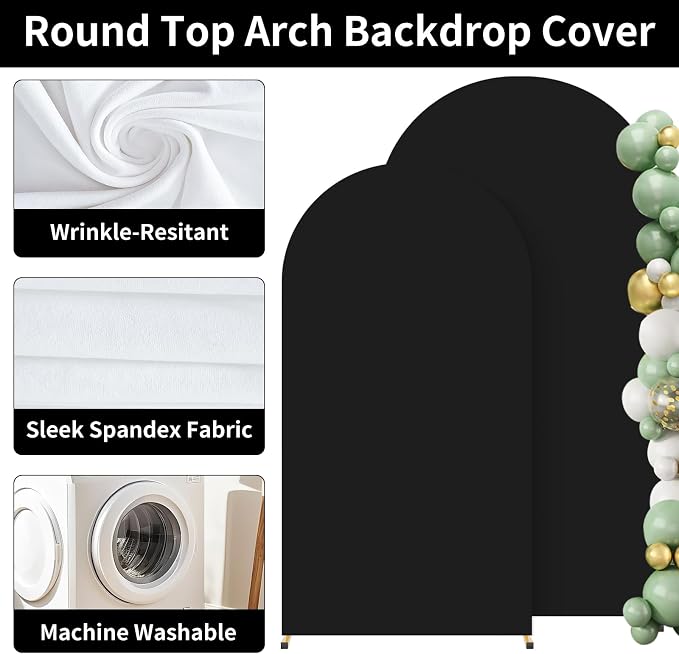 2 Pack Arch Backdrop Stand and Cover Set, Balloon Arch Stand | Metal Background - Image 5