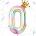Stars Rainbow Gradient Number 0 Balloon, 40 Inch Giant Number 0 Balloon & Mini by Unknown