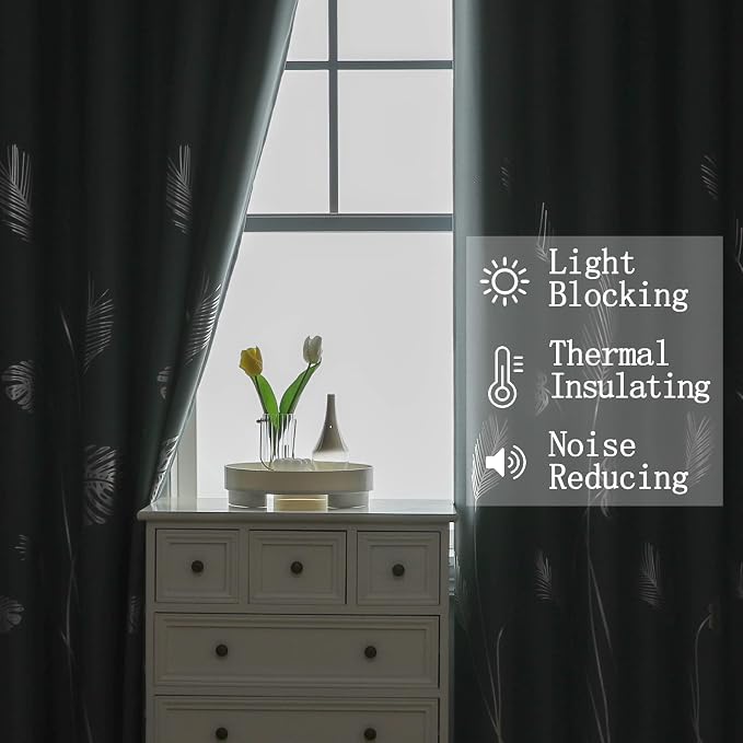 Stone Blue Blackout Curtains for Bedroom, Room Darkening Curtains - Image 6