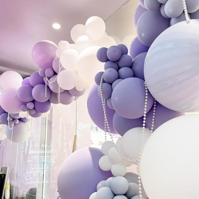 Voircoloria 66pcs Lilac Purple Faded Purple Latex Party Balloons, 12inch | - Image 4