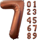 40 Inch Coffee Brown Number 7 Balloon Large Size Jumbo Digit Mylar Foil Retro by Lovoir