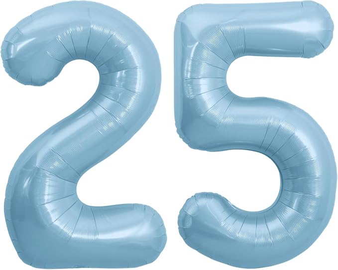 TONIFUL 40 Inch Light Blue Large Numbers Balloon 0-9 Foil Mylar Big Number by TONIFUL