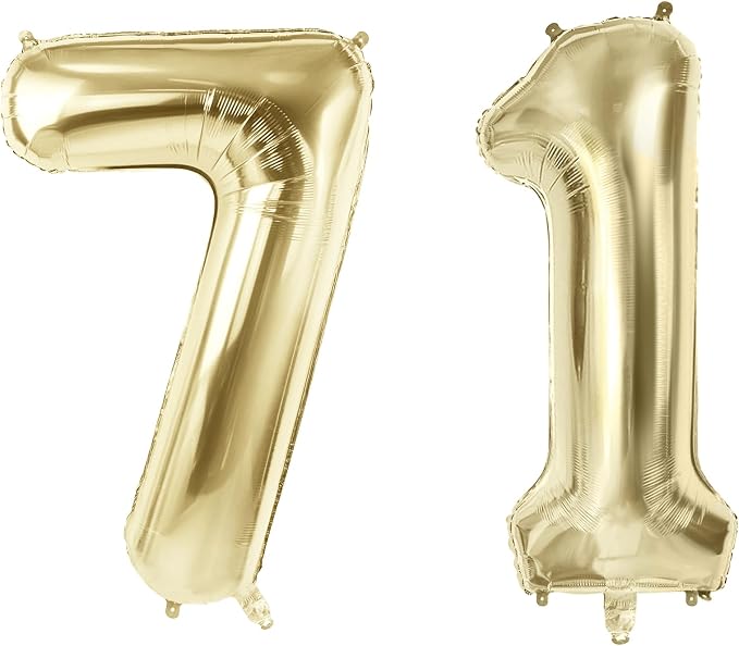 Number 71 Balloons for 71st Birthday Party Decorations, 40 Inch 0-100 by Joycard