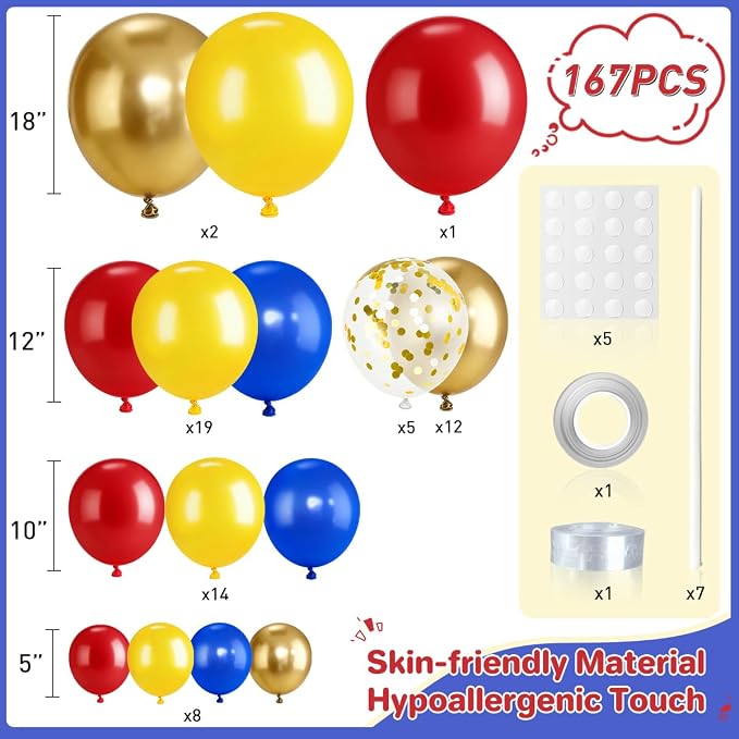 Red Blue Yellow Balloons Garland Arch Kit - Image 2