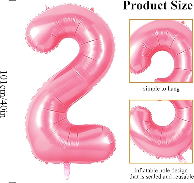 Number 62 Balloons for 62nd Birthday Party Decorations, 0-100 Large No.62 - Image 2