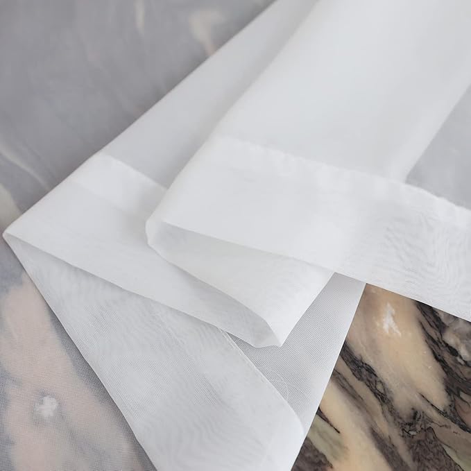 Window Ivory Sheer Curtains 48 Inches Width 95 Inches Long 2 Panels Sheer Curtains Clear Curtains Basic Rod Pocket Panel for Home/Living Room/Bedroom/Kids Room
