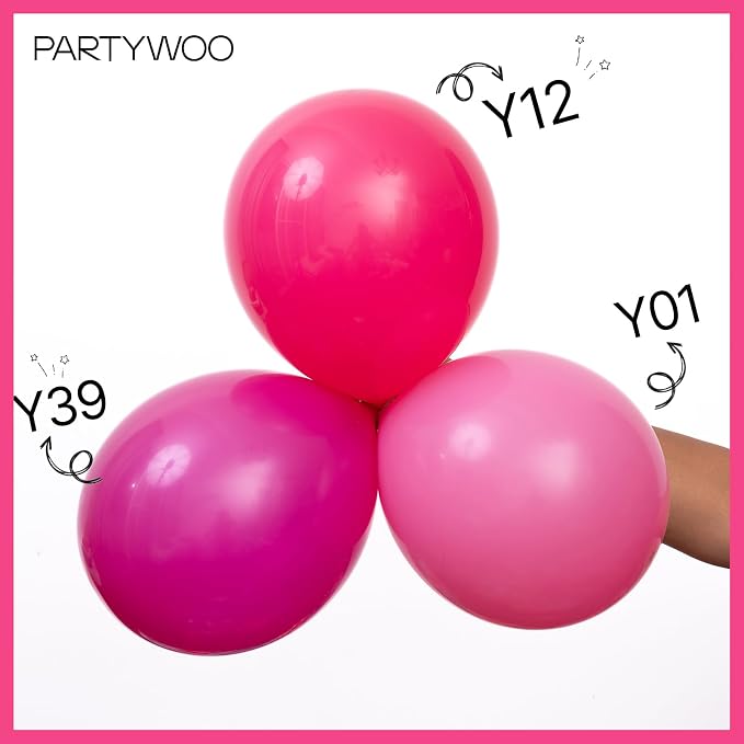 PartyWoo Hot Pink Balloons 100pcs Magenta Fuchsia Color 5 Inch | Balloons - Image 5