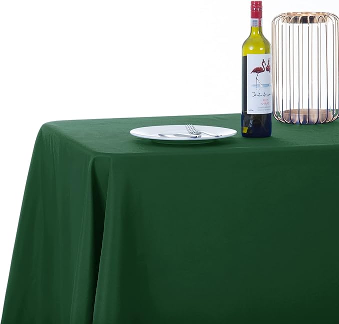 Ascoza 2pack 90x156 Inch Hunter Rectangular Tablecloth 6 Feet Table Cloth in Polyester Fabric for Wedding/Banquet/Restaurant/Parties