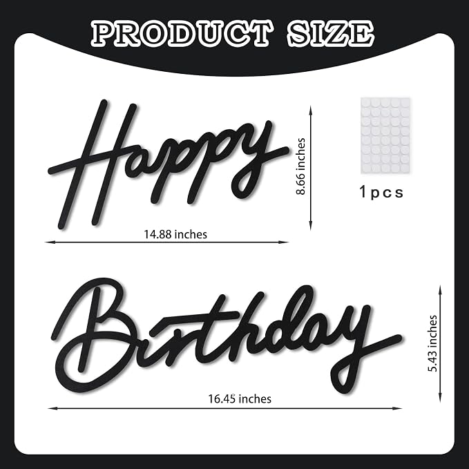 TONIFUL Happy Birthday Sign for Backdrop - Image 2