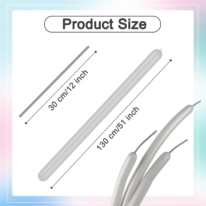 Party Balloons - Gray 260 Long Balloons - Image 5