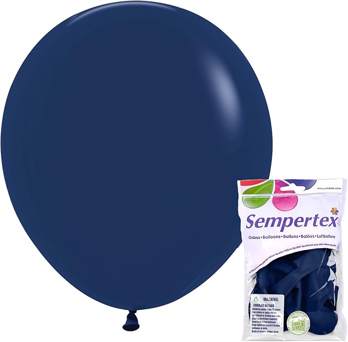 Sempertex Fashion Navy Balloons, 18 Inch, vibrant color, ships uninflated by Sempertex
