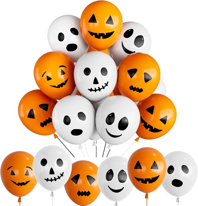 Halloween Balloons, 6 Styles | 60Pcs 12 Inch Halloween Latex Balloons by Adeyoo