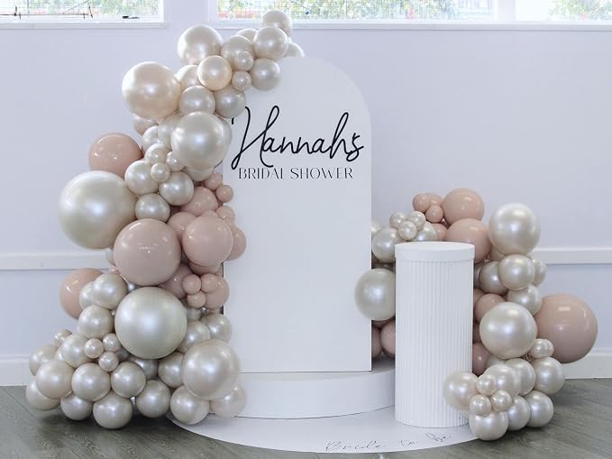 Pearl White Double Stuffed Balloons Different Size 115Pcs 5/10/12/18" White - Image 6