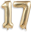 AULE 40 Inch Light Gold 17 Balloon Number Foil 0-9 Birthday Big Numbers | by AULE