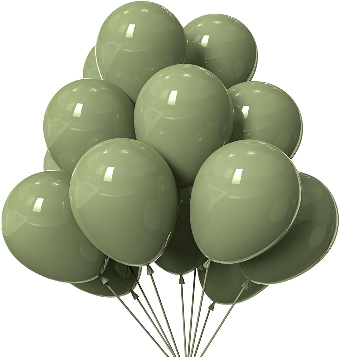 KBZVNAF Sage Green Latex Party Balloons 50 Pack 12 inch | Olive Green Helium by KBZVNAF