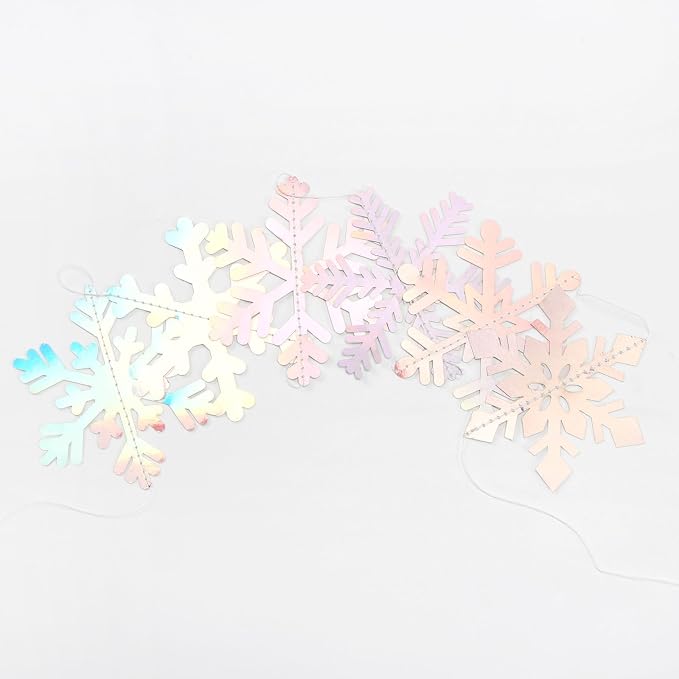 Iridescent-Holographic Snowflake-Snow Christmas Party-Decorations Garland - Image 3
