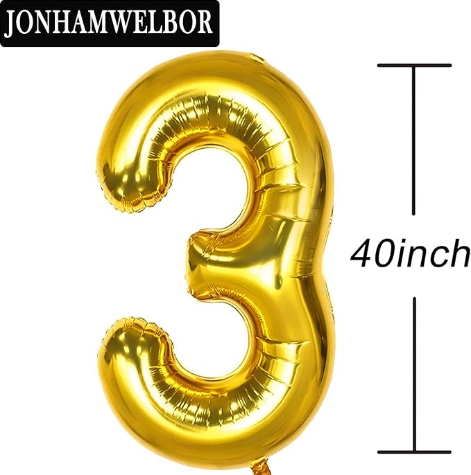 Jonhamwelbor 13 Number Balloons Gold Big Giant Jumbo Number 13 Foil Mylar - Image 3