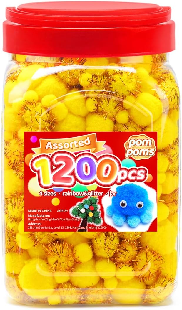 Iooleem Yellow Pom Poms, Pom Poms by IOOLEEM