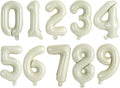 TONIFUL 16 Inch 10 Pcs Cream White 0-9 Birthday Number Balloons | Small Custom by TONIFUL