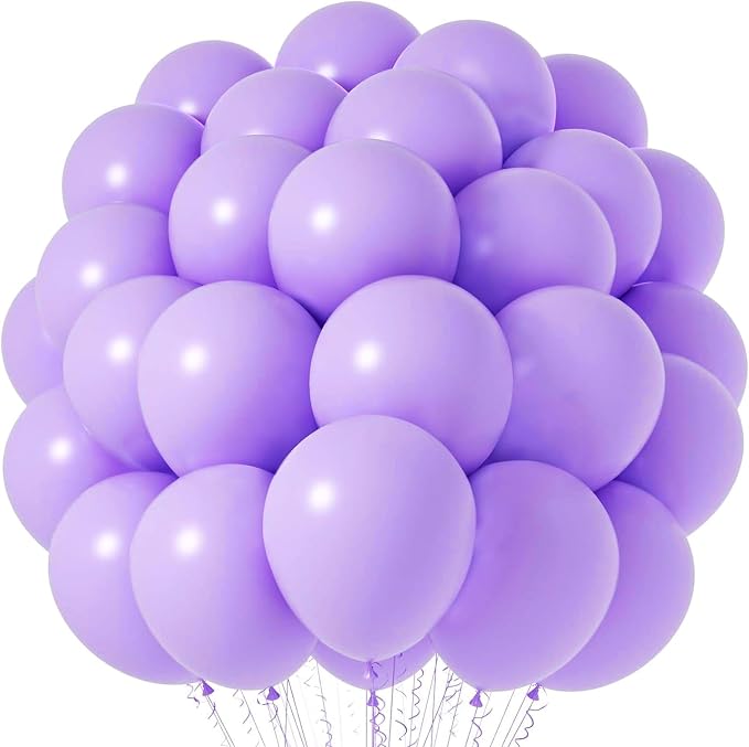 Voircoloria 66pcs Pastel Purple Light Purple Latex Party Balloons, 12inch | by Voircoloria