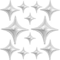 HILAVO 12PCS Silver Star Balloons, 24in 18in 10in Four Angle Star Shaped by HILAVO