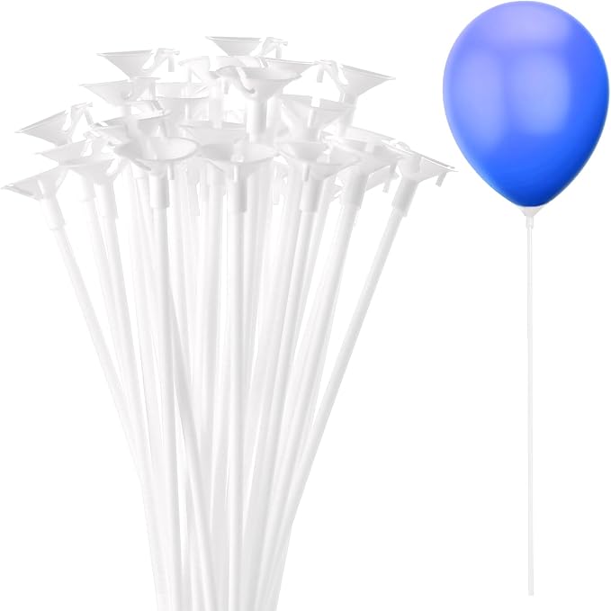 PP OPOUNT 20 PCS Long Balloon Sticks, 15.7 inches Balloon Sticks by PPOPOUNT