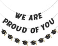 We Are So Proud of You Banner Pre-strung Black Graduation Decorations Class of by Vofrise