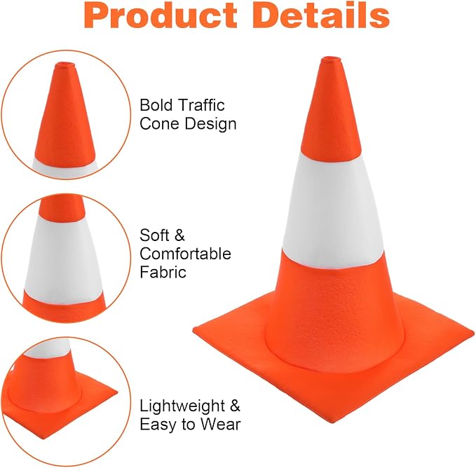 Traffic Cone Hat Crazy Hats for Adults Women Men, Funny Hats Novelty Silly - Image 4
