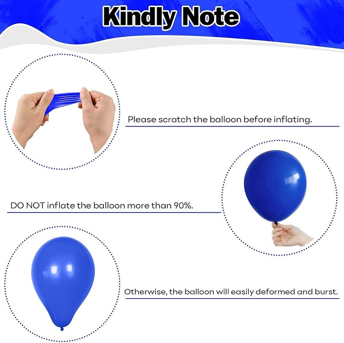 Blue Black Balloons 60 Pcs Royal Blue Black and Metallic Silver Confetti - Image 3
