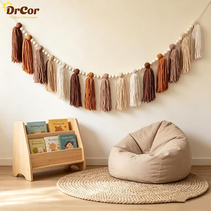 DrCor Terracotta Tassel Garland – Boho Classroom Decor | Handmade yarn wall - Image 8