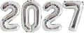 Silver 2027 Foil Number Balloons by GOER
