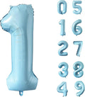 40 Inch Matte Blue 1 Number Balloons Light Blue Number 1 Foil Balloon Mylar by Yeodong