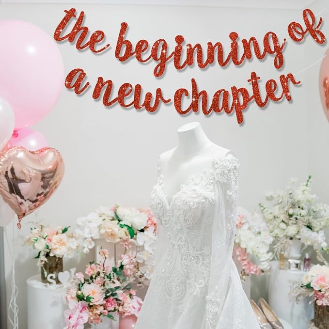 BEISHIDA Red Pre-Strung Glitter The Beginning of A New Chapter Banner | - Image 6