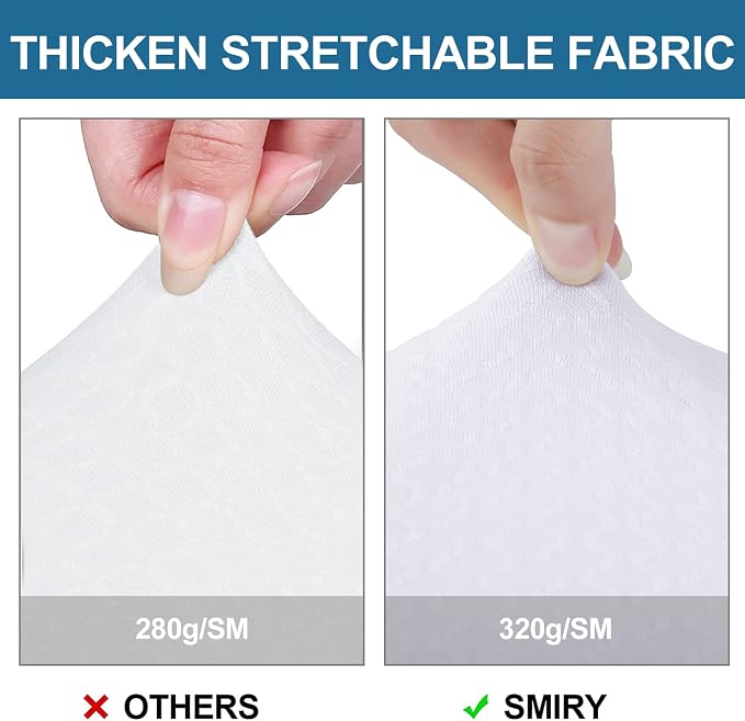 Smiry Waterproof Seat Covers for Dining Room Chairs, No Rear Covers | Stretch - Image 4
