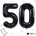 40 inch Number Balloon 0-9 Black Large Number 50 Balloons, Digital Balloons by Smlpuame