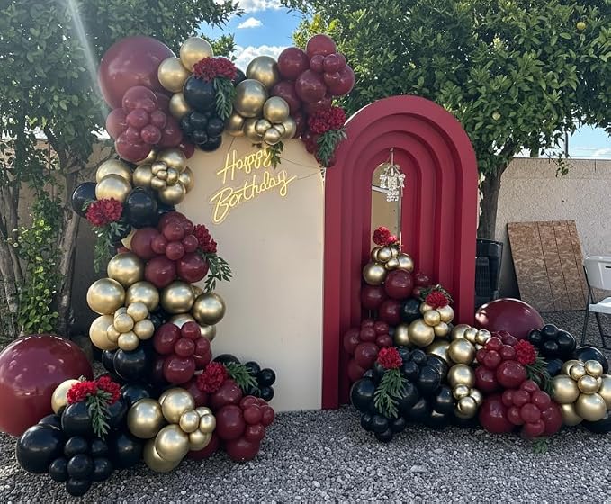 Burgundy Balloon Garland Arch Kit 162Pcs - Image 8