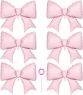 6 Pcs Pink Bow Balloons for Girls, 35 Inch Bow Foil Balloons by YOTHORN
