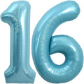 TONIFUL 40 Inch Light Blue Large Numbers Balloons Number 16 Helium Balloons by TONIFUL