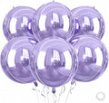 Purple 4D Round Foil Balloons, 22Inch Metallic Purple Balloons by Saxuxu