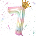 Stars Rainbow Gradient Number 7 Balloon, 40 Inch Giant Number 7 Balloon & Mini by Unknown