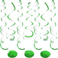 24 PCS Green Hanging Swirl, Sparkle Ceiling Hanging Decorations, Plastic by PatiCool