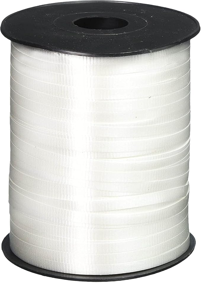 ZOOYOO 500 Yards White Crimped Curling Ribbon Balloon String Roll Balloon by ZOOYOO