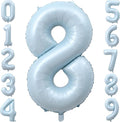 40 Inch Light Blue Number 8 Foil Balloon by TNCDJKPA