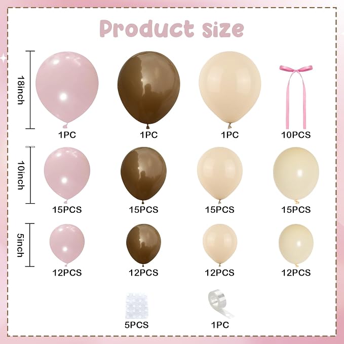 Pink Brown Balloon Arch Garland Kit, Cowgirl Rodeo Balloons Dusty Blush Light - Image 2