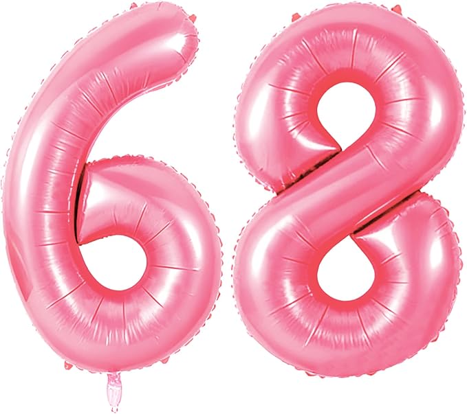Number 68 Balloons for 68th Birthday Party Decorations, 0-100 Large No.68 by Joycard