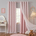 PONY DANCE Pink Curtains for Living Room 84 Inches Long, 52W x 84L, Double by PONYDANCE