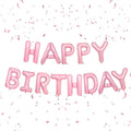 Happy Birthday Balloons Banner Pink, 16Inch Polyester Film Light Pink Foil by Adorely