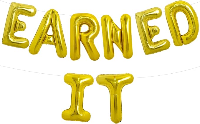 TONIFUL Gold Earned It Graduation Balloon Banner 2026 Nurse Graduations by TONIFUL