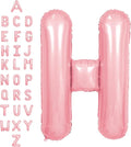 SUWEN 40 Inch Pink Large H Letter Balloons Big Foil Helium A-Z | Jumbo Mylar by SUWEN